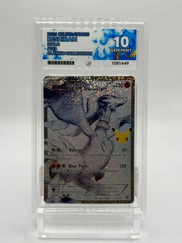 Pokémon TCG Celebrations Reshiram 113/114 Holo Eng 2021 Ace Grading 10
