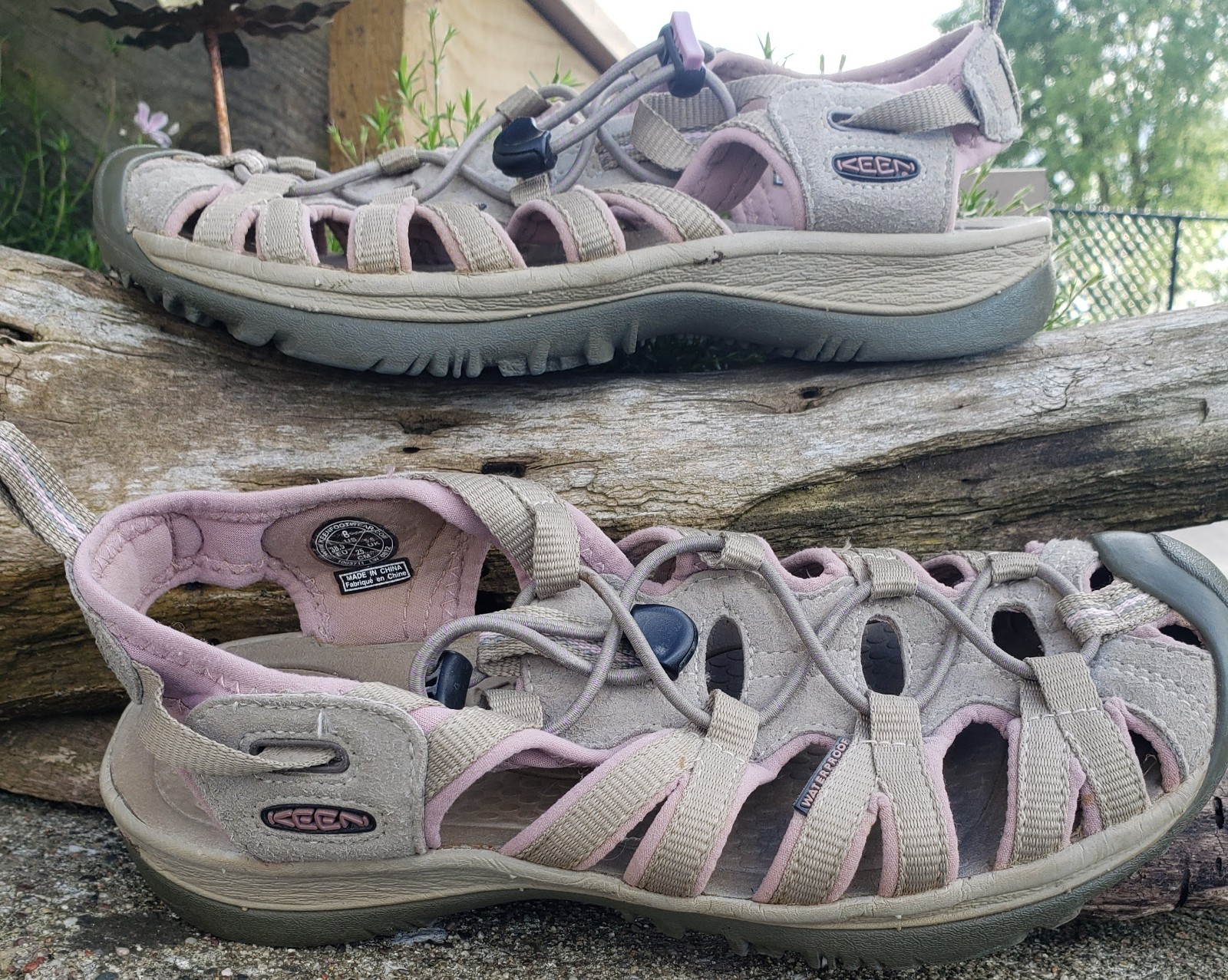 Sandali ibridi donna Keen taglia 8 scarpe acqua escursionismo sport viola grigio elastici