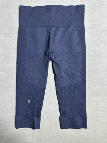 Lululemon Seamlessly Street Crop Yoga Leggings Women's Size 6 Blue - Afbeelding 2 van 8