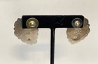 Sterling Silver 925 Yellow Banded Gemstone Earrings Southwestern Signed GM — photo 5