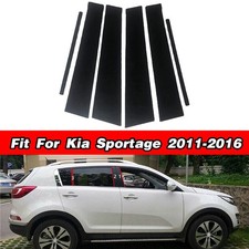 6x Gloss Black Pillar Posts Window Trim Cover Fit For Kia Sportage 2011-2016
