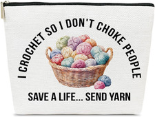 Cool Gifts for Crocheters, Crochet Makeup Bag for Purse, Gifts for Knitting Love
