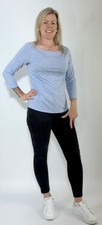 HOBBS 3/4 Slv Sonya Dbl Layer Top BoatNeck Semi Fit Lt Blue Malange(A272) RRP£39