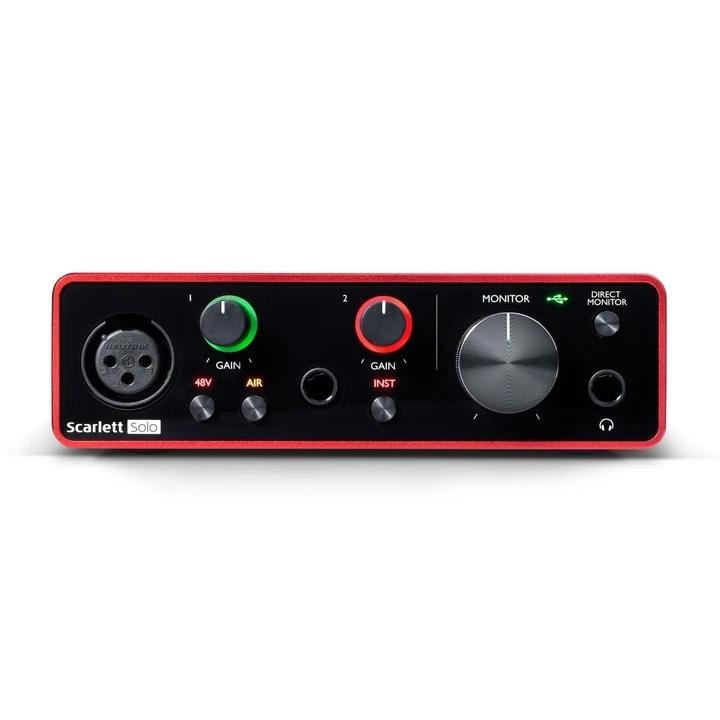 Focusrite Scarlett Solo USB Audio Interface Gen 3 3rd Vocalists Podcast Guitar - Image 2 of 4