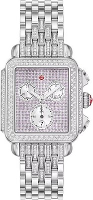 New Michele Limited Edition Deco Damond Pink Sapphire MWW06A000803 Watch