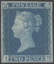 Product Image: GB 1841 - 2d blue plat 4 -SG 14 with perfect four margins- cv £5000 - MH