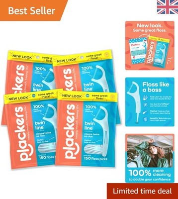 Advanced Whitening Twin-Line Zahnseide Picks - Perfekt für Reise & Heimgebrauch