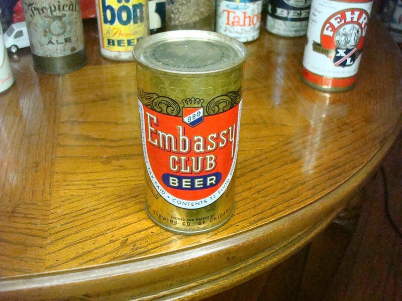 EMBASSY CLUB BEER IRTP BO FLAT TOP BEER CAN BEST BREWING CO CHICAGO ILL
