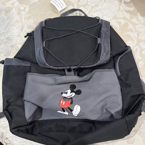 Vintage Disney Mickey Mouse Nylon Black Backpack antique tone hardwares.. Vintage Disney Mickey Air Black Backpack Cute Mickey Mouse  main image 2