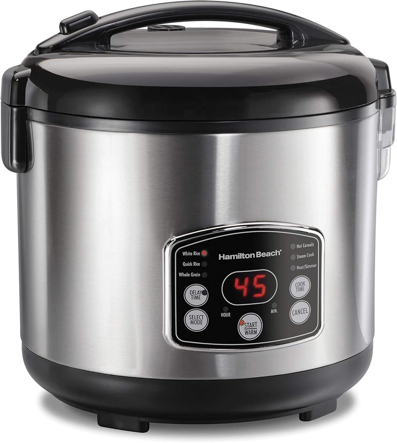 Digital Programmable Rice Cooker & Food Steamer 14 Cups Cooked Stainless Steel