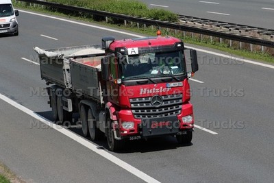 LKW Foto Mercedes-Benz Arocs Baukipper Deutschland rot Hutzler DAUTEL #l9ep