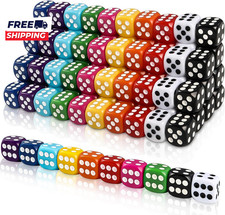 100Pcs 16Mm Game Bulk Dice 10 Colors Acrylic 6 Sided Dice Set Classroom Teaching