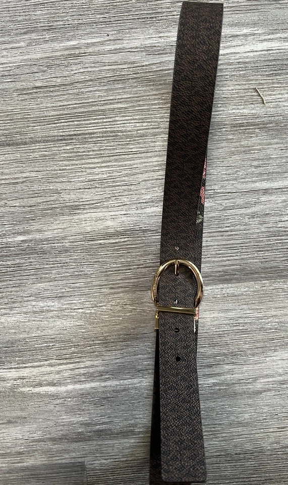 MICHAEL KORS Women MK Signature Reversible Floral Belt Leather XL - Image 2 of 4