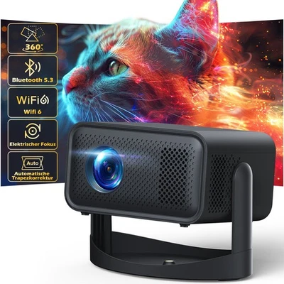 2025 NEU 4K Beamer Smart HD LED WiFi6 Bluetooth HDMI USB Android Büro Heimkino - Bild 1 von 4
