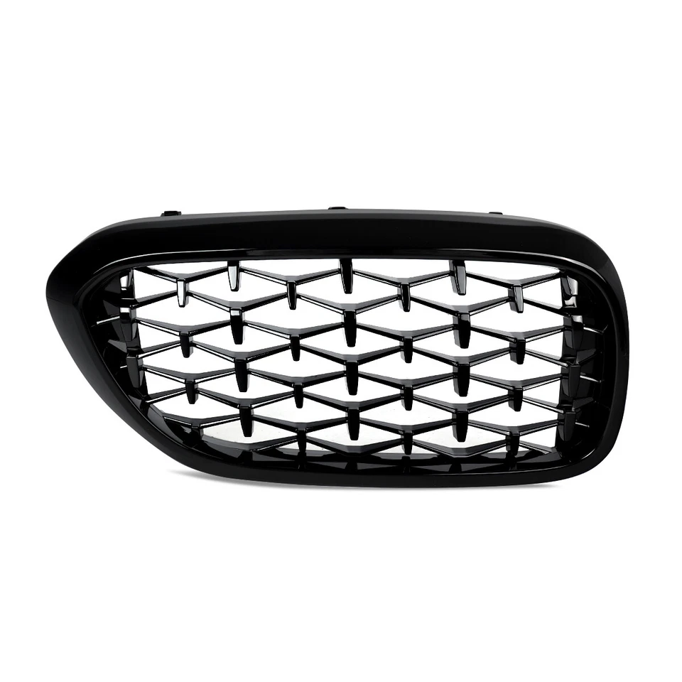 Gloss Black Diamond Grill Front Kidney Grille For 2017-2020 BMW 5-Series G30 G31 Foto 4 de 4