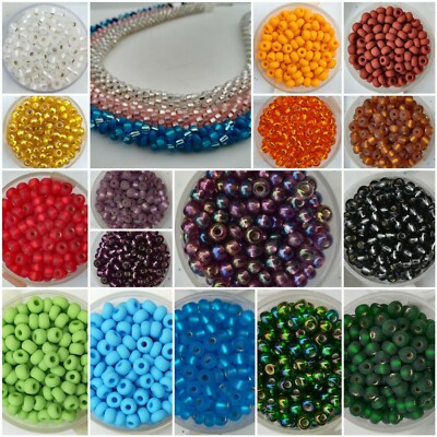 Böhm. Rocailles 4,5mm viele Farben Indianerperlen Häkeln Fädeln Basteln FARBWAHL
