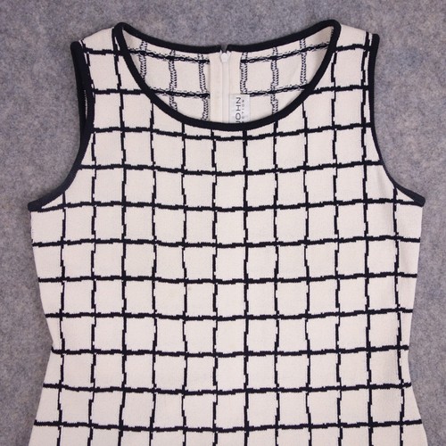 Vestido Colección St John 8 Hecho en EE. UU. Cremallera Marfil Limpieza en Seco Sin Mangas - Imagen 2 de 13