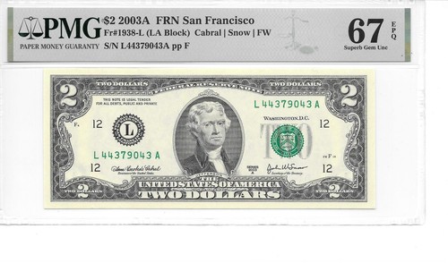 2003A SAN FRANCISCO $2 FRN (LA Block) PMG 67 EPQ SUPERB GEM UNCIRCULATED - Picture 9 of 24