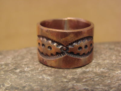Navajo Indian Hand Stamped Copper /& Sterling Silver Bracelet by Etsitty
