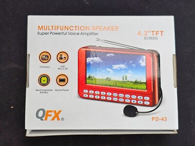 QFX RETRO-39 Shoebox Cassette Tape Recorder AUX/USB Built In Mic W