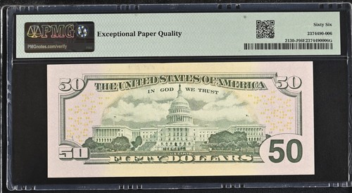 2006 $50 Federal Reserve Note Fr-2130-J Kansas City PMG66 Gem EPQ - Picture 2 of 2