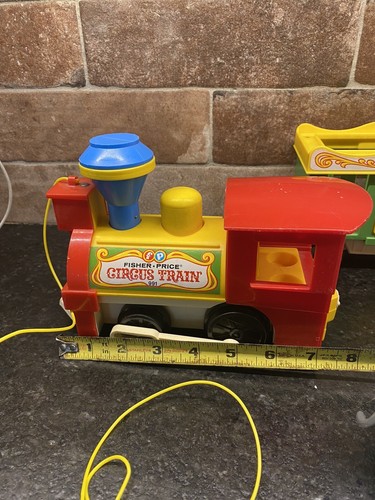 VINTAGE 1973 Fisher Price Little People CIRCUS TRAIN #991 3 Car Lot & Elephant - Picture 5 of 9