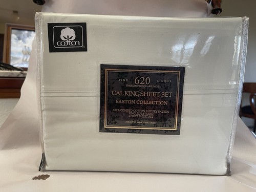 $190. Macy's Easton Cal King Sheet Set Mint Lt. Green 620 Thread 4 pc set 18" AQ - Picture 6 of 6