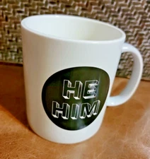 “He Him” Pronouns Friendly Coffee Mug Tea Cup Room Essentials Stoneware NEW