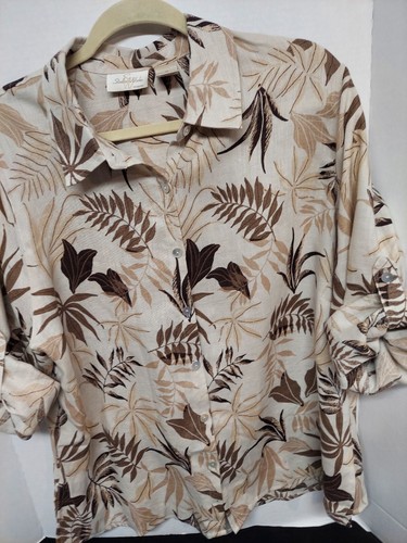 Studio Works Woman 1X 100% Linen Shirt Plus Size - Picture 8 of 8