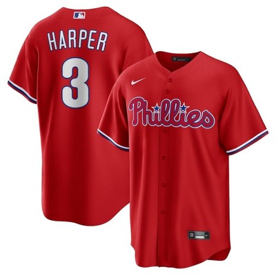 Phillies Bryce Harper #3 Red NWT Men's Women's Youth Home Player Jersey