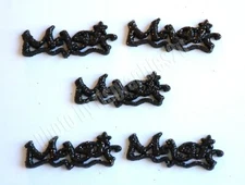 5 Halloween Magic Title Buttons / Jesse James Dress It Up  / Black Glitter