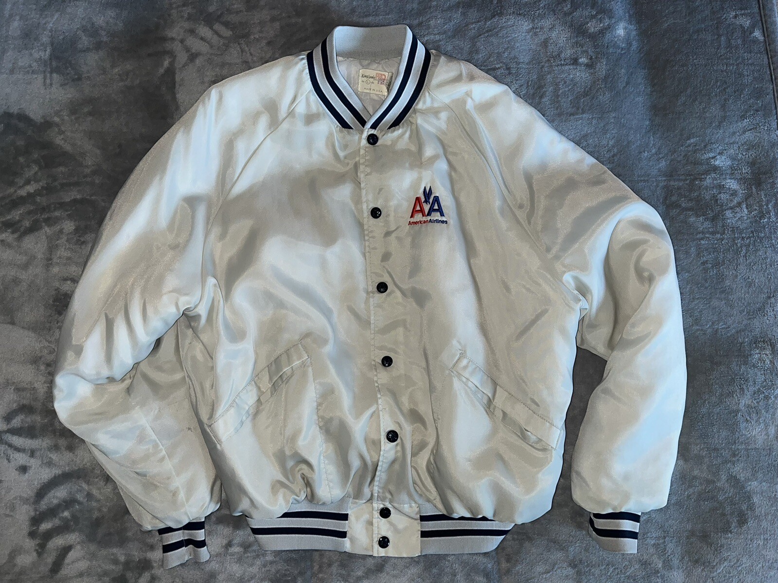 Vintage American Airlines Bomber Jacket Size L stitc… Gem