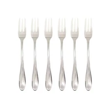 SIMPLY ESSENTIAL STAINLESS STEEL MIRROR APPETIZER FORKS, SET OF 6