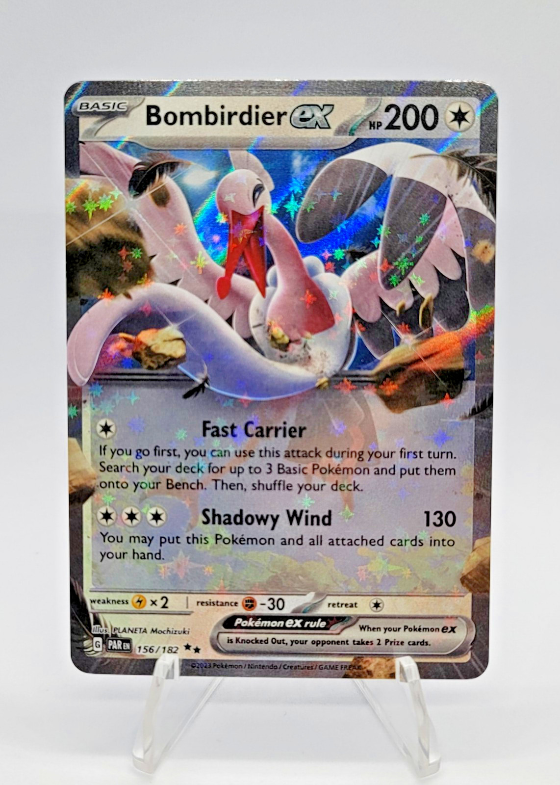 Pokémon TCG Bombirdier ex Paradox Rift 156/182 Holo Double Rare NM