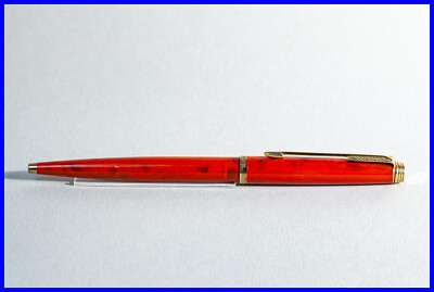 vintage PARKER N° 75 Kugelschreiber in Coral Rot China Laquer - Made in France