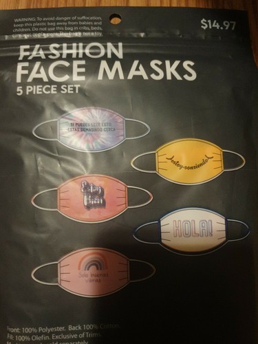 Frases Españolas Máscaras Faciales Set de 5 | Estoy Bien Hola Etc... | Envío Gratuito - Imagen 2 de 2