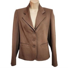 Christian Dior Separates Vintage Wool 3-Button Tailored Blazer Jacket Brown 4