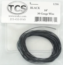 TCS ~ New 2025 ~ 30 AWG ~ DCC Decoder Wire ~ 10 Feet ~ Black ~ 1216