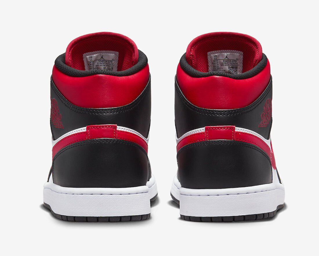 Nike Air Jordan 1 Mid Men's Shoes Sneakers White Black Red Nike Air Jordan 1 Mid Men's Shoes Sneakers White Black Red