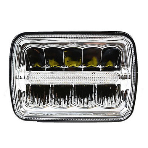 7X6" Chrome LED HID Light Bulbs Clear Sealed Beam Headlamp Headlight - Picture 2 of 11