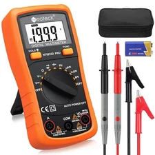 Neoteck 8233D Pro Pocket Digital Multimeter Orange 2000 Counts Backlit Display