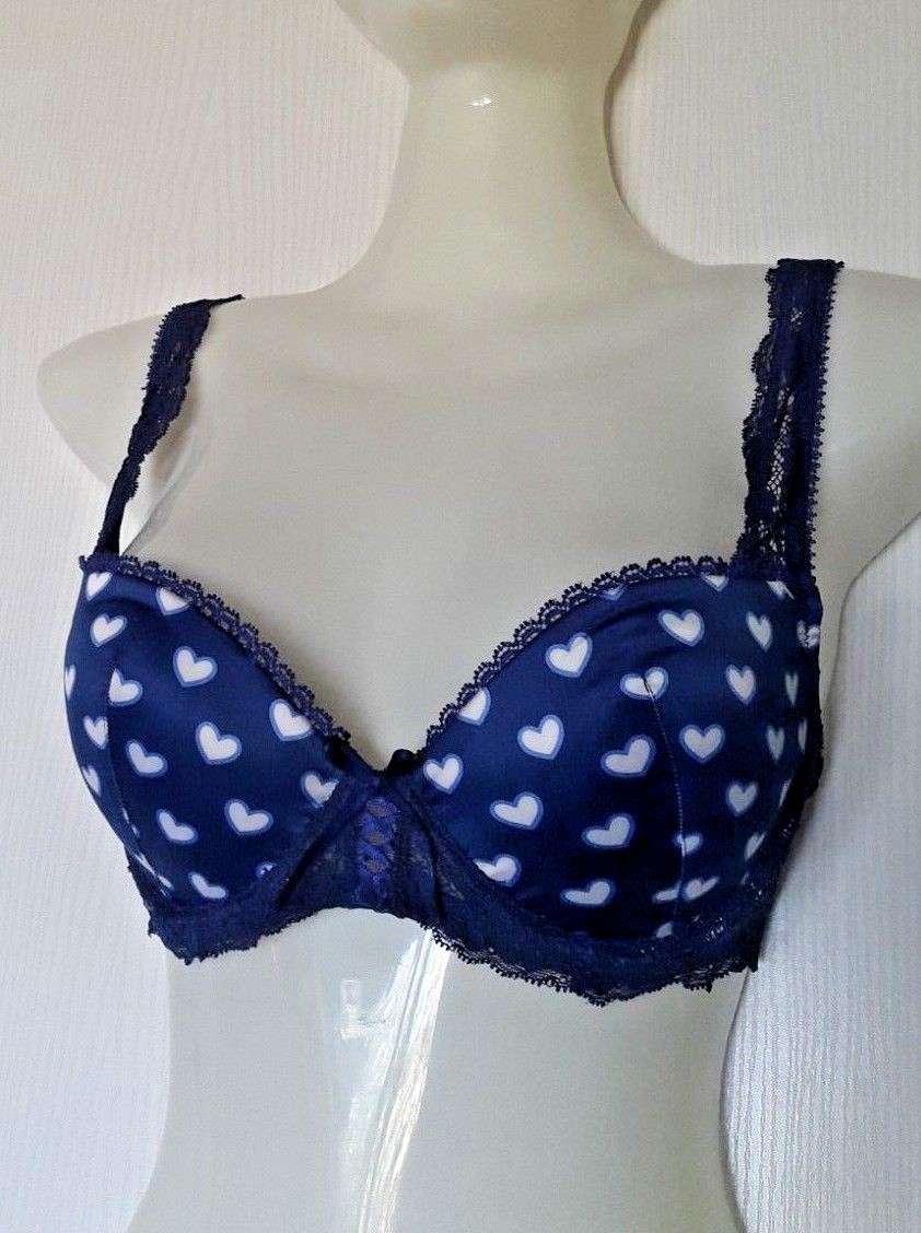 ETAM SOUTIEN GORGE PUSH UP FR95A-EU80A-UK36A-IT4A MARINE ET BLANC