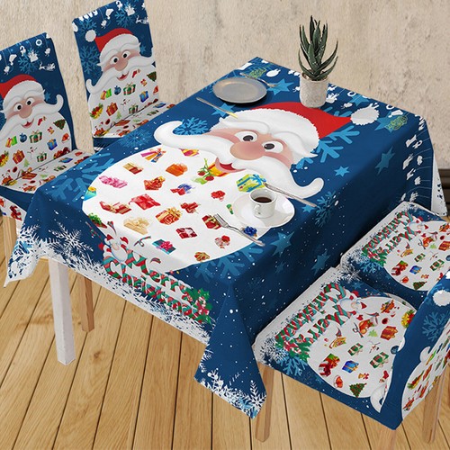 Christmas Tablecloth Rectangle Table Cover Cloth Xmas Dinner Party Home Decor - Picture 5 of 60