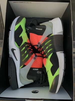 2016 Nike Air Presto Acronym mid 'Volt' Hot Lava Sz S 9-10 Rare Co