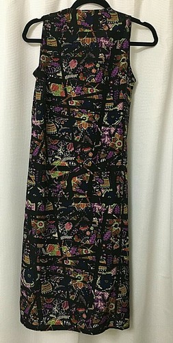 LuLaRoe Long Duster Vest Black Multi-color Size XS A5 - Picture 3 of 7