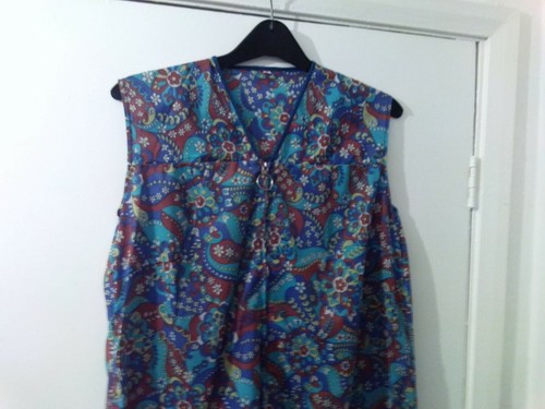 Ladies Overall VGC zip up sleeveless Multi-coloured Paisley patterned Overall - Picture 2 of 4