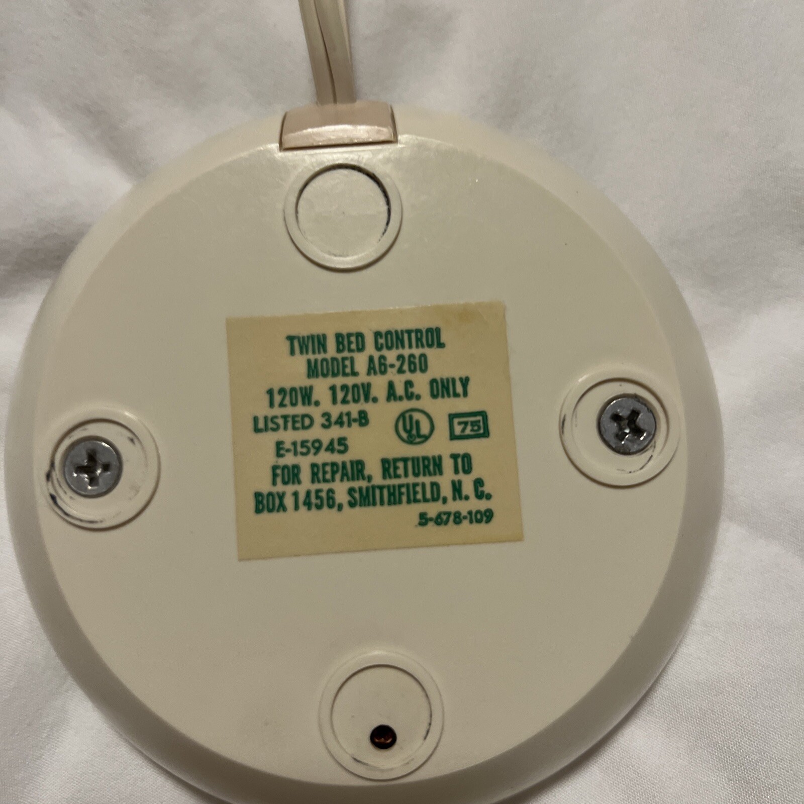Vintage Fieldcrest Electric Blanket Heat Control Controller A6-260  TESTED