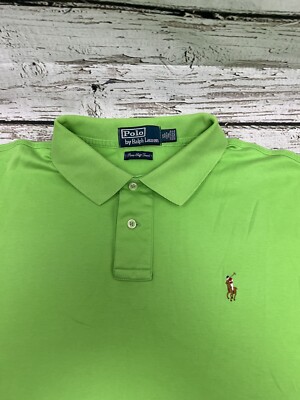VTG Polo Ralph Lauren Pima Soft Touch Men's Green Single Stitch