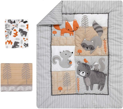 Bedtime Originals Woodland Forest Fox 3 Pc Baby Cot Bedding Set Quilt & Sheet - Picture 2 of 5
