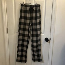 Lucky Brand Men  s Fleece Sleep Pants XS Gray Plaid Lounge Pajama Cloud Soft NEW